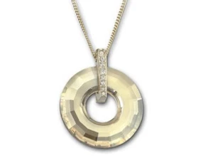 HERMOSO COLLAR SWAROVSKI SOMBRA DORADA CRISTAL BUCLE ARO CAJA 1035243 SIN USAR - Imagen 1 de 7