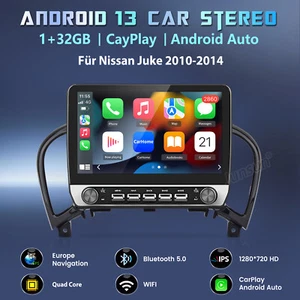 Für Nissan Juke 2010-2014 Carplay Android 13 Autoradio GPS Navi SWC Wifi BT 32G - Bild 1 von 18