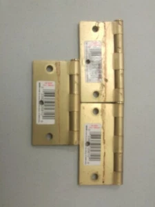 Stanley 741 3-1/2" X 3-1/2" Square Corner Residential Satin Brass Hinge QTY 3 - Picture 1 of 2