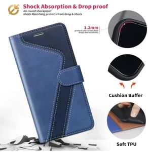iPhone 12 Pro Max Wallet Case Leather Flip Cover RFID Blocking Card Holder Stand - Picture 1 of 6