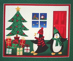 Makower Christmas Morning Gifts fabric panel square cotton quilt block quilting - Picture 1 of 1