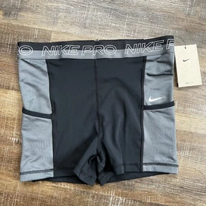 Nike Pro Shorts Training Medium Womens Dri Fit High Rise 3" Black $40 - Picture 1 of 9