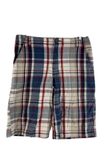 Cherokee Red White Blue Plaid Shorts Size 14 - Good Condition, Some Stains - Picture 1 of 5