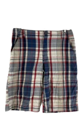 Cherokee Blanco Rojo Azul Cuadros Shorts Talla 14 - Buen Estado, Algunas Manchas - Imagen 1 de 4