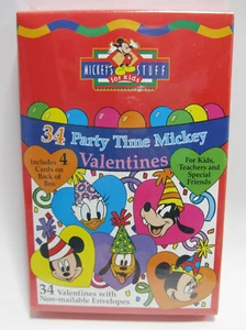 VTG Sealed Mickey Fab 5 Party Time Valentines 34 Cards + 4 Bonus Grand Award HTF - Bild 1 von 2