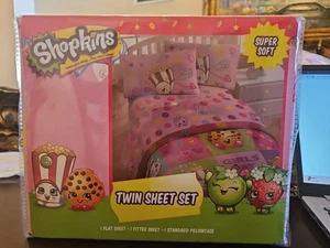 Neu Shopkins Punkte "Once You Shop, You Can't Stop" 3-teiliges rosa Doppelblatt-Set - Bild 1 von 1