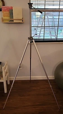 Quick-Set 6000 Tripod Pan Tilt Head Vintage 1950s Adjust Telescoping Aluminum - Image 1 of 4