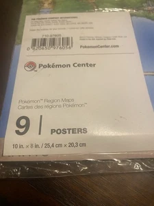 Pokemon Center Poster Flyer Region Maps 9 Pack Set Wcs 2023 Kanto Johto - Picture 1 of 1