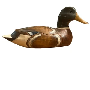 Der hölzerne Vogel Ente Köder handgeschnitzt 1980 signiert Leudtke Beschreibung lesen - Bild 1 von 11