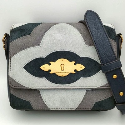 Shoulder bag Polo Ralph Lauren suede leather crossbody Navy Multicolor Women's - Image 1 of 4