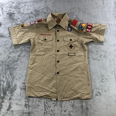 Camisa Vintage Boy Scouts Of America Juvenil Grande Bronceado Uniforme Parches EE. UU. 2000s Foto 1 de 4