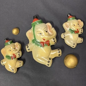 Increíble conjunto vintage de tiza para decoración de pared de elefante de circo bebé guardería años 60’s - Imagen 1 de 6