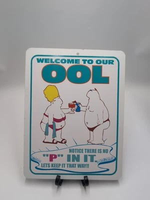 BIENVENIDO A NUESTRO OOL Letrero en relieve Piscina Patio Cubierta Hombre Cueva Decoración de pared Natación Foto 1 de 4