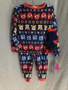 Sonic the Hedgehog Jungen Weihnachten samtiger Velours Pyjama, Socken Set Gr. M 8. C65 - Bild 1 von 8
