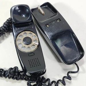 Western Electric Bell Black Trimline Rotary Dial Desk Phone Retro MCM VTG 1960s - Picture 1 of 24