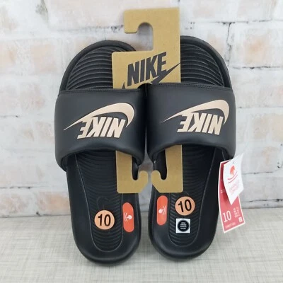 Nike Victori One Slide Sandals Black & Bronze Women's Size 10 CN9677-001 NWT - Image 1 of 4