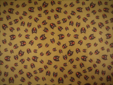 Halloween Black Cat Flannel Fabric Yardage Material 62 inches Mustard Background