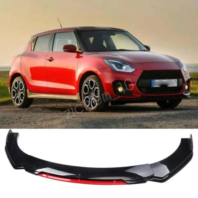 Car Front Bumper Lip Spoiler Splitters For Suzuki Swift RS Black & Red US Foto 1 de 4