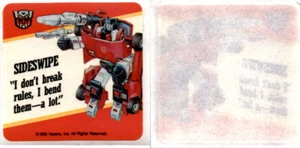 1985 Hasbro Milton Bradly, Transformers Card, Sticker - Sideswipe (B69) - Picture 1 of 1