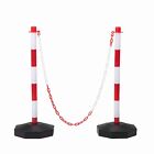 2 Pack Traffic Delineator Post Adjustable Safety Caution Barrier W/Fillable Base