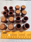 16 NEW Brown Floor Protectors 5/8-3/4 Inch Silicone Chair Leg Caps Feet Table