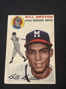 1954 Topps #109 Bill Bruton VG/VGEX MILWAUKEE BRAVES - Picture 1 of 2