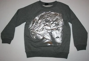 NEW Gymboree Boys Star Wars Sweatshirt Top Silver Millennium Falcon 3 4 14 year - Picture 1 of 2