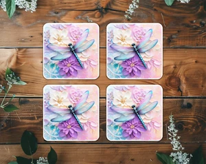 Libélula 1, Posavasos, 4x4", 4mm Grosor, Neopreno, Antideslizante, Resistente (4sq193) - Imagen 1 de 1