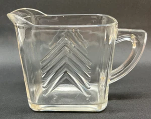 Vintage Hazel Atlas Depression Glass Chevron Creamer Pitcher Art Deco Clear - Picture 1 of 4