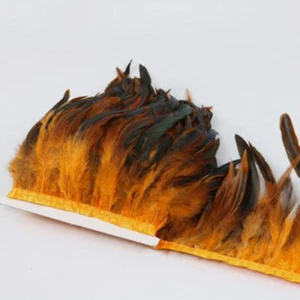 1-10M Rooster Chicken Feathers Fringe Craft Trim Sewing Costume Feather 16 Color - Picture 1 of 29