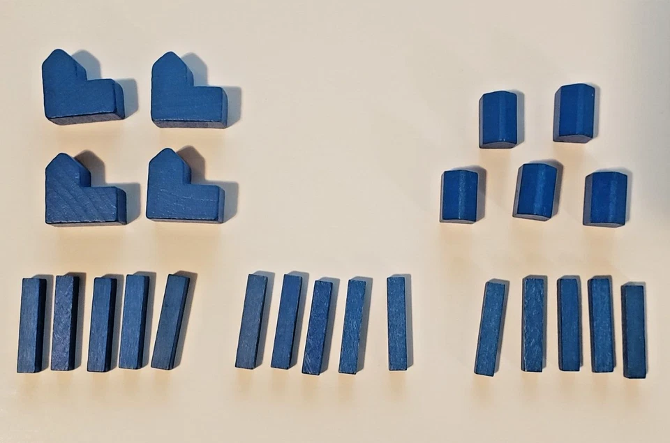 Juego Completo Colonos Catán AZUL Asentamientos Ciudades Carreteras Piezas de Repuesto Foto 1 de 1