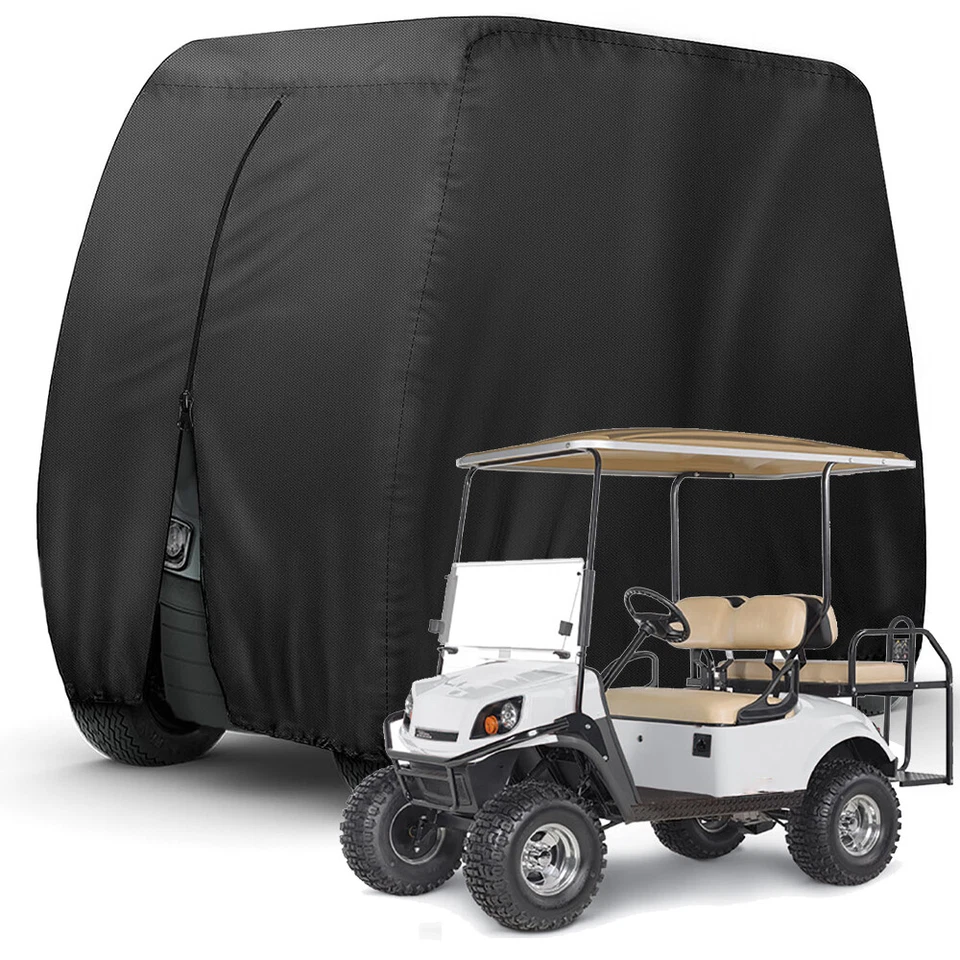 Cubierta de carro de golf de 2+2/4 pasajeros con cremallera impermeable para EZ GO TXT Express S4 RXV Foto 1 de 4