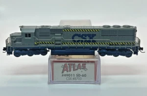 Locomotora lista decodificadora Atlas #49011 SD-60 "CSX" #8703 escala N caja original - Imagen 1 de 8