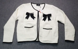 Cider Neu mit Etikett weiß & schwarz Schleife kurze Jacke Pullover Damengröße 4XL - Bild 1 von 8