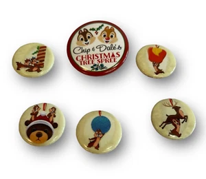 Disney Chip N Dale Botón Pin Set Navidad Vacaciones - Imagen 1 de 10