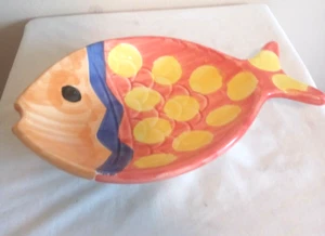 Ceramic Fish Trinket Tray Console Bowl 7x11 - Picture 1 of 3