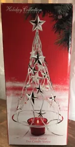 Godinger 1997 Holiday Collection versilberter Baum Windlicht 13-1/2" hoch - Bild 1 von 9