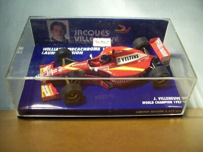1/43 MINICHAMPS 430 980091 WILLIAMS MECACHROME LAUNCH 1998 JACQUES VILLENEUVE  - Image 1 of 4