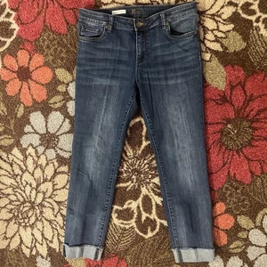 Jeans donna Kut From The Kloth gamba dritta con polsini alla caviglia taglia 8 - Foto 1 di 3