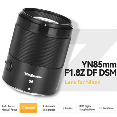 YONGNUO YN85mm F1.8Z DF DSM Auto Focus Full Frame Lens for Nikon Z Mount Camera - Image 1 of 4