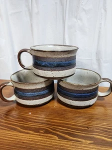 Vintage Otagiri Horizon Steinzeug Suppentassen 3 Stück Handarbeit Japan - Bild 1 von 4