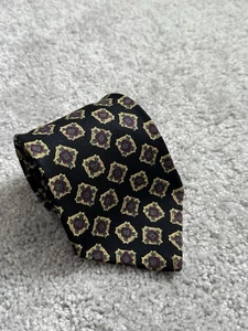 Vintage Polo Ralph Lauren schwarze geometrische Krawatte 100 % Seide - Bild 1 von 6