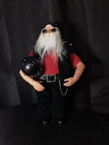 Motorrad Biker Weihnachtsmann Figur 16 Zoll - Bild 1 von 6