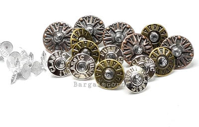 Denim Jeans Buttons Metal Classic Hammer In Button Easy Use Skirt Bag 3Size 15-1 - Image 1 of 4