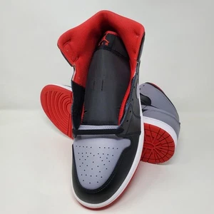 Nike Air Jordan 1 Mid Shoes Black Cement Gray Fire Red DQ8426-006 Men's Size 12 - Picture 1 of 11