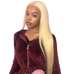 Honigblonde Farbe Remy Brazilian Straight Lace Front Echthaar - Bild 1 von 12