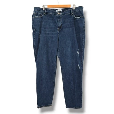 Pantalones de mezclilla Lane Bryant tiro bajo boyfriend flexibles cintura mágica desgastados talla 18 Foto 1 de 4