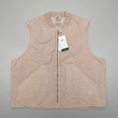 Nike Life Padded Work Vest Men’s Size 2XL Beige Loose Fit Full Zip FZ6577-200 - Image 1 of 4