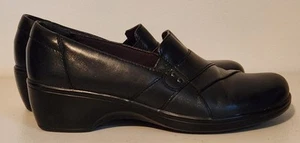 Clarks May Marigold Black Leather Slip-On Dress Loafer; Women’s Size 7.5 - Picture 1 of 11