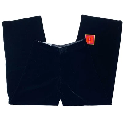 Pantalones negros Isaac Mizrahi de terciopelo para mujer contorno de pierna ancha talla 4 Foto 1 de 4